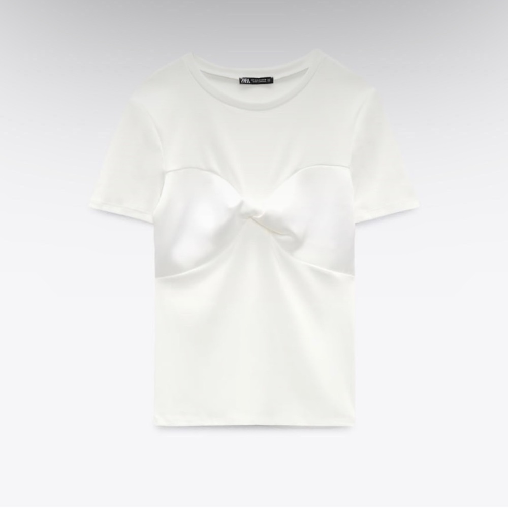 Zara contrast knotted top